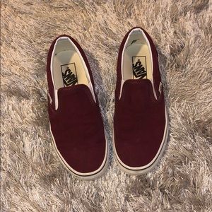 Vans Maroon slip ons